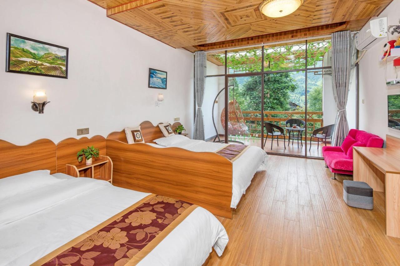 Longji Rice Terraces Green View Guesthouse 룽성 외부 사진